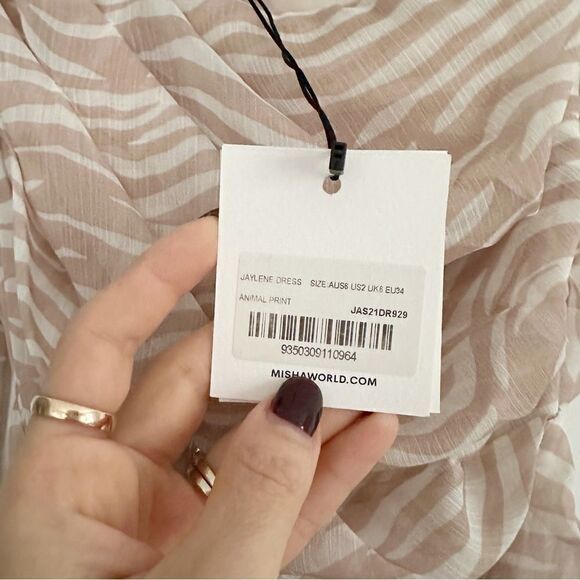 MISHA Jaylene One Shoulder Animal Print Cocktail Dress - Picture 8 of 10